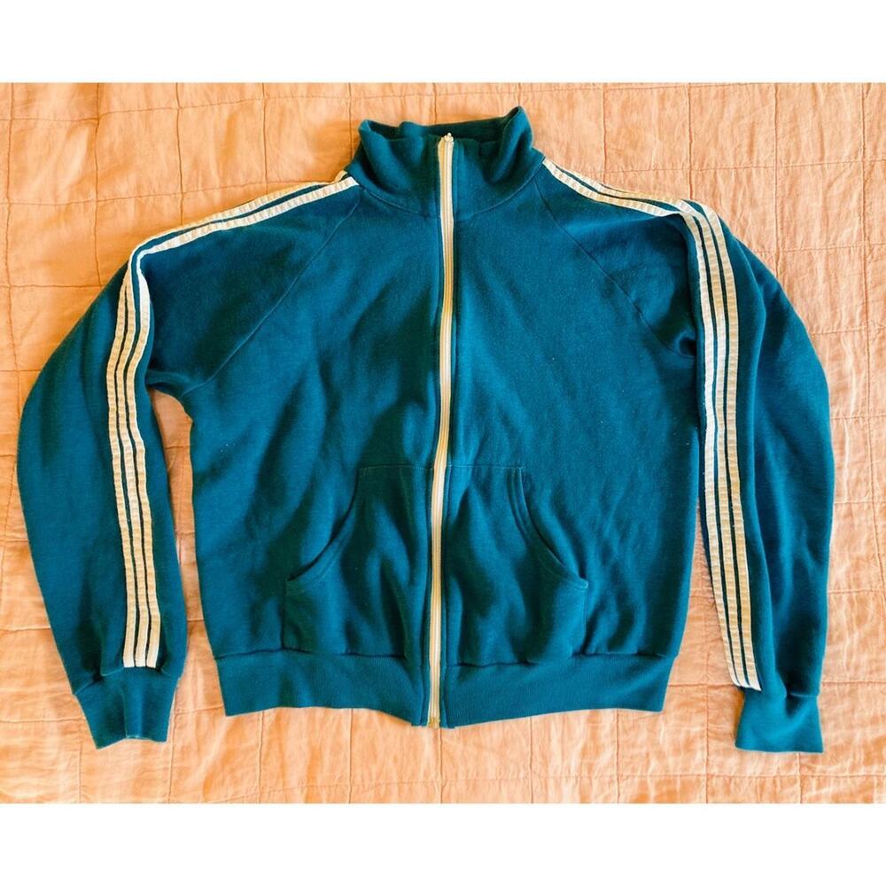 Vintage 1970s Teal Track Jacket